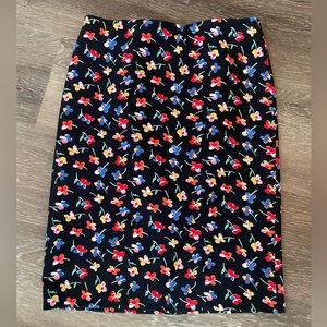 Philosophy Sz 8 Black Floral Pencil Highwaisted Skirt